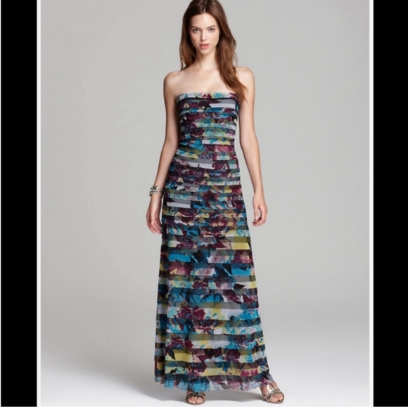 BCBG Maxazria Dharma Dark Iris Combo Maxi Gown - Picture 14 of 14